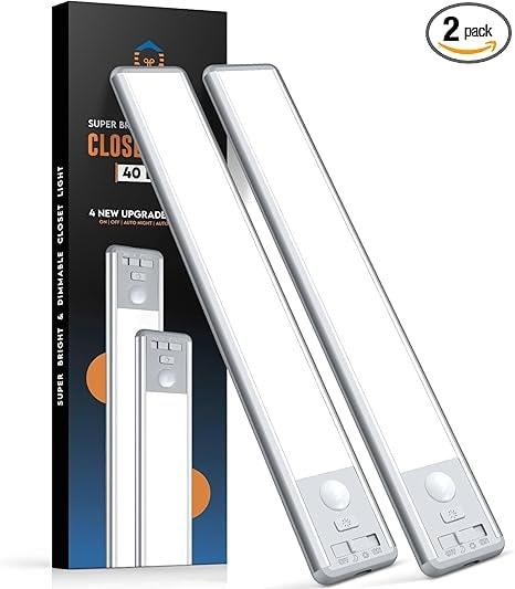 BLS 2-Pack 9.8" Rechargeable Magnetic Motion Sensor Under Cabinet Lights