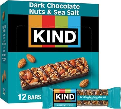 KIND Nut Bars, Dark Chocolate Nuts and Sea Salt, 12 Count