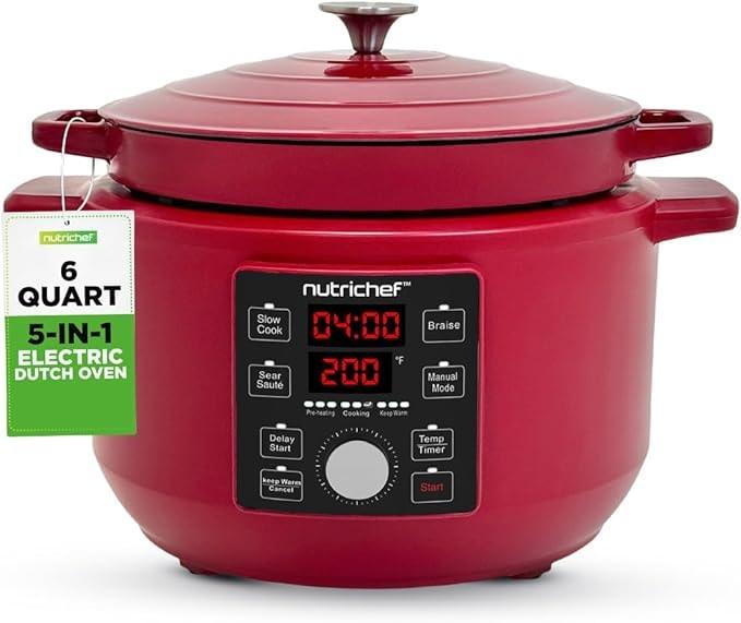 NutriChef 6 Quart Electric Dutch Oven