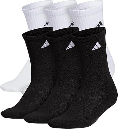 adidas Men's Athletic Cushioned Crew Socks - 6 Pairs