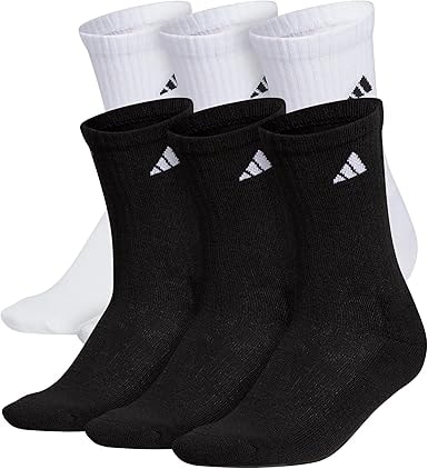 adidas Men's Athletic Cushioned Crew Socks - 6 Pairs