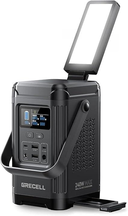 GRECELL 240W Portable Power Station 154Wh LiFePO4 Battery