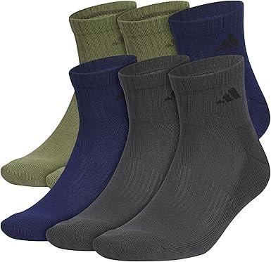 adidas Men's Athletic Cushioned Quarter Socks 6-Pack