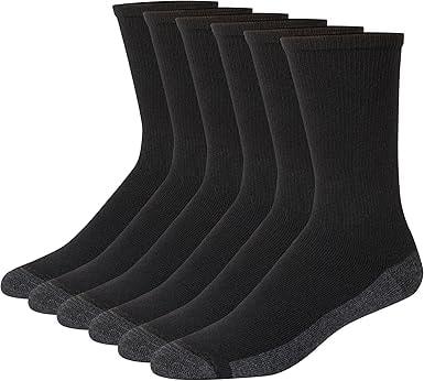 Hanes Men's Max Cushioned Crew Socks 6-Pack