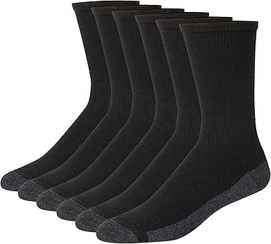 Hanes Men's Max Cushioned Crew Socks 6-Pack