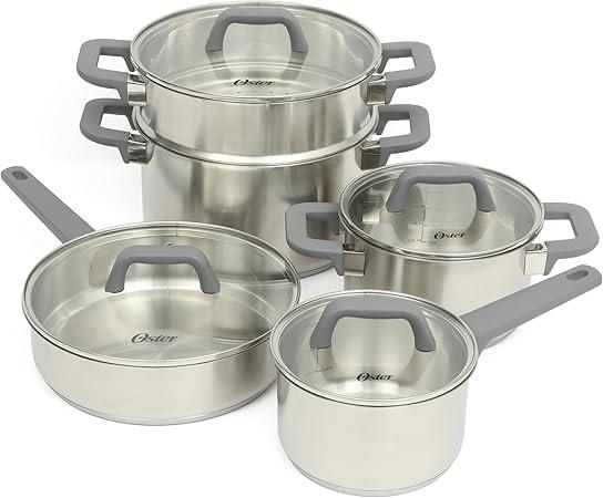 Oster Beauford 9-Piece Stainless Steel Cookware Set
