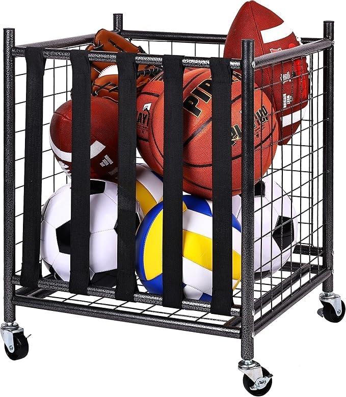 Fitvids Sports Equipment Organizer Ball Storage Cart - Image 1