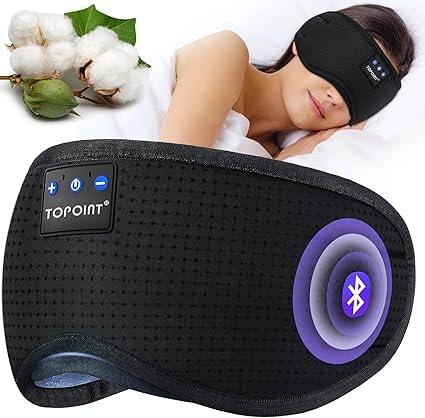 TOPOINT Bluetooth 5.4 Wireless Sleep Mask Headphones