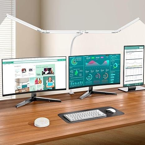 Pzloz LED Desk Lamp with Clamp and Remote Control