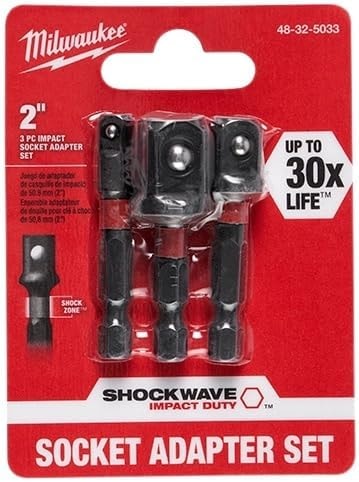 Milwaukee 3-Piece SHOCKWAVE Impact Duty Hex Shank Socket Adapter Set
