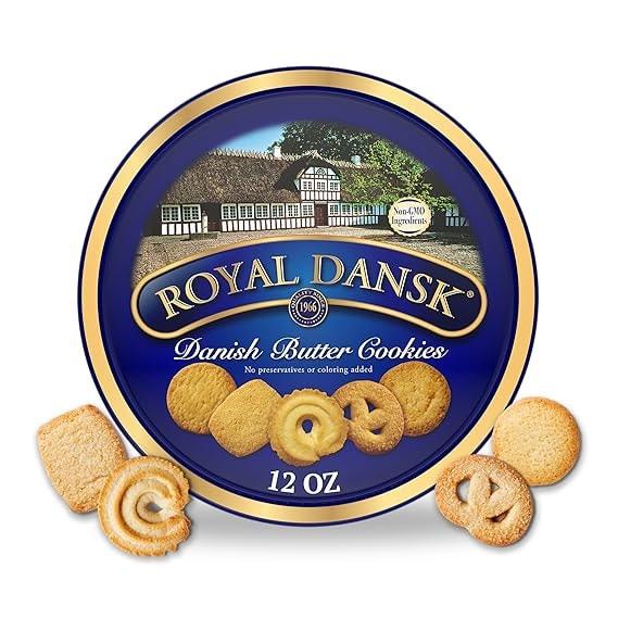 Royal Dansk Danish Butter Cookies Assorted Tin, 12 Oz