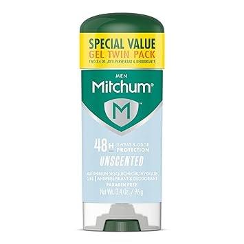Mitchum Men's Unscented Antiperspirant Deodorant Gel Stick (2-Pack)