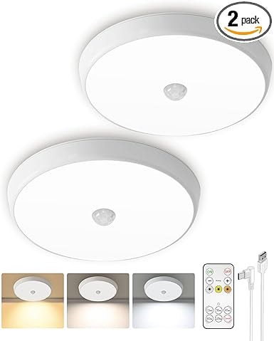 EZVALO 10000mAh Motion Sensor Dimmable Light with Remote (2-Pack)