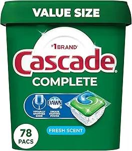 Cascade Complete Dishwasher Pods, Fresh Scent, 78 Count