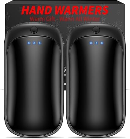 Lerat Rechargeable Portable Electric Hand Warmers (2-Pack, Black)