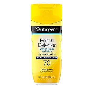 Neutrogena Beach Defense SPF 70 Sunscreen Lotion, 6.7 Oz - Image 1