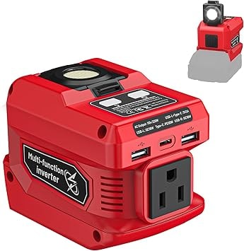 Azocek 220W Power Inverter with LED Work Light