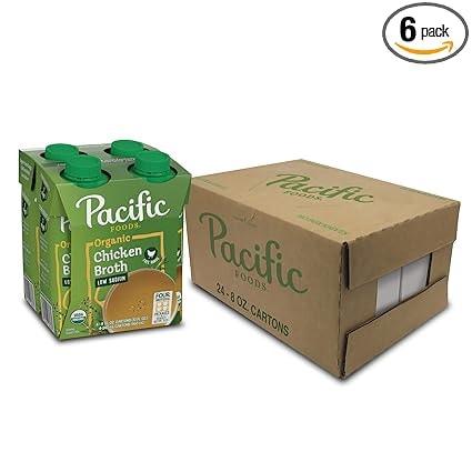 Pacific Foods Organic Low Sodium Chicken Broth, 8 Oz (24 Pack)
