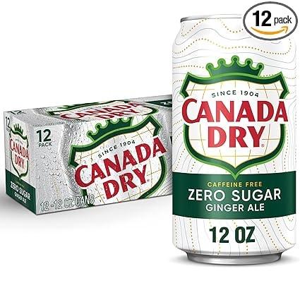 Canada Dry Zero Sugar Ginger Ale Soda, 12-Pack 12-Oz